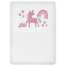 Βρεφική Πικέ κουβέρτα Unicorn / White, Adam home